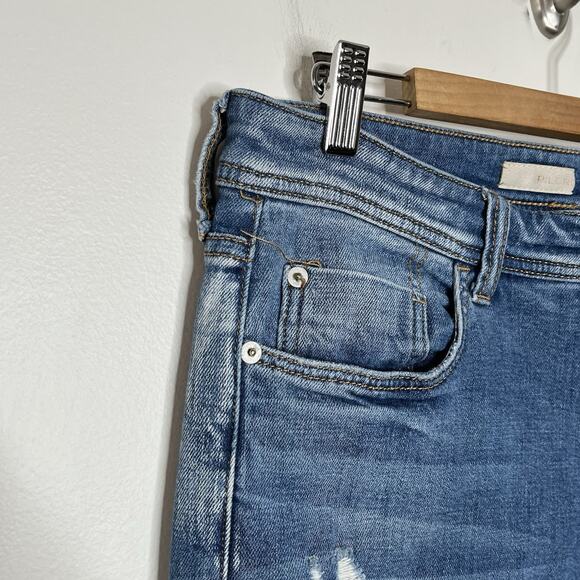 Pilcro Slim Boyfriend Crop Jeans Womens Size 30 Distressed Ripped Mid Rise - Picture 4 of 11